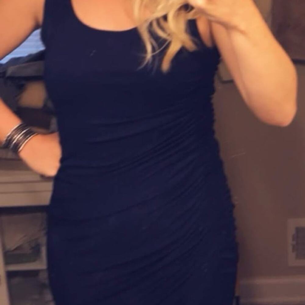 Allison Joy by Evereve Navy Blue Ruched Bodycon Dress, women’s Small